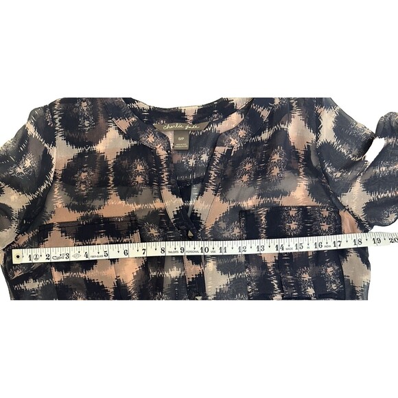 Charlie Jade Women Navy/Blush Chic Workwear, Silk, Casual, Flowy, Size S Sheer - Picture 4 of 12